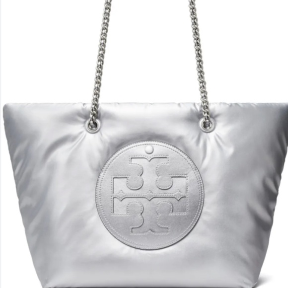 Brand new Auth Tory Burch large Ella tote bag metallic chain - Picture 2 of 12